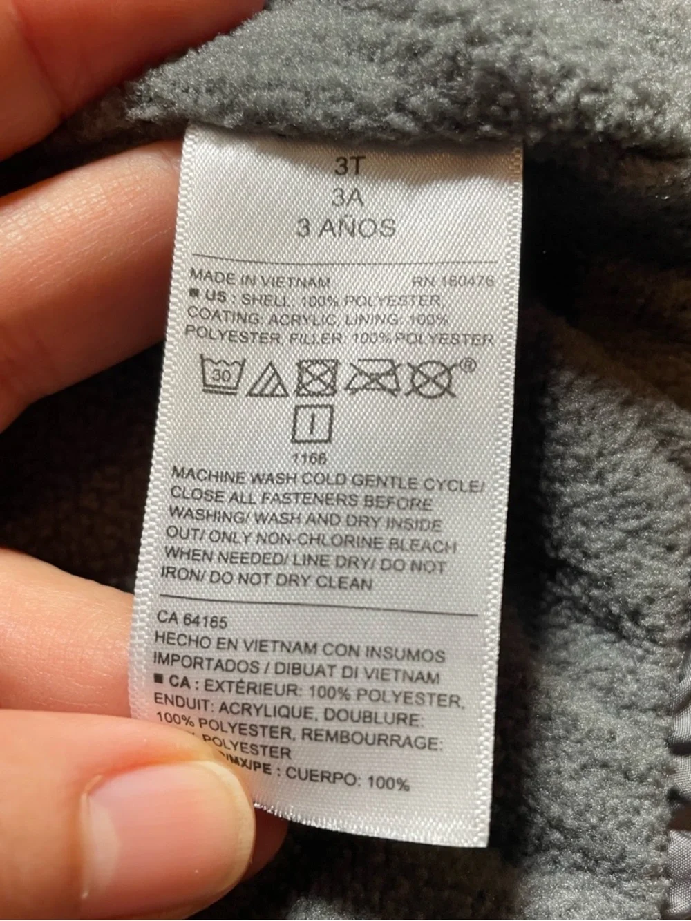 Old Navy gray puffer vest for girls. Size 3T.